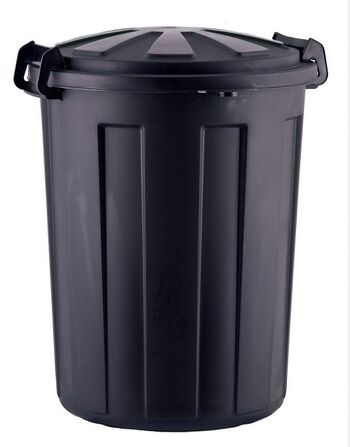 72L Rubbish Bin Black